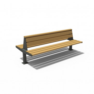 Obojstranná lavička U4 2,2 m (na dlažbu) – Thermo-jaseň + olej