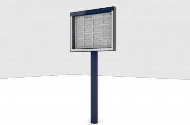 Informačná vitrína L2 na stĺpiku – kalené sklo
