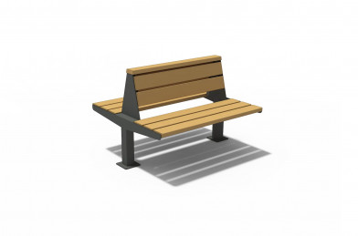 Obojstranná lavička U4 1,2 m (na dlažbu) – Thermo-jaseň