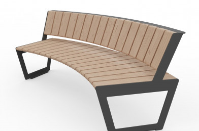 Trojmiestna oblúková lavička VN A4 bez podrúčiek – Thermo-jaseň