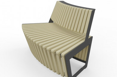 Dvojmiestna oblúková lavička z lamiel A4 bez podrúčiek – Jatoba