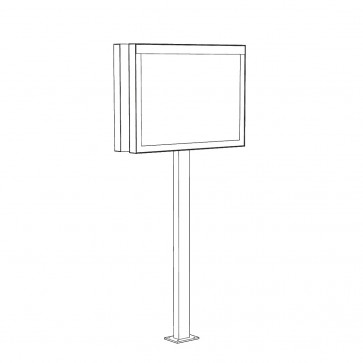 Obojstranná informačná vitrína L2 na stĺpiku – kalené sklo