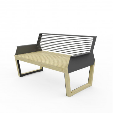 Dvojmiestna lavička A1 s plnými podrúčkami – Jatoba