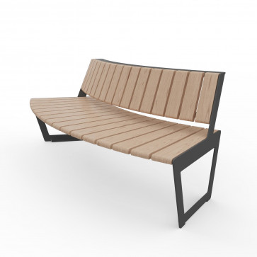 Trojmiestna oblúková lavička A4 bez podrúčiek – Thermo-jaseň