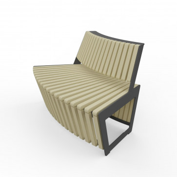 Dvojmiestna oblúková lavička z lamiel A4 bez podrúčiek – Thermo-jaseň