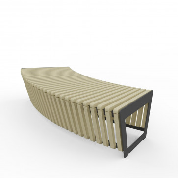Trojmiestna oblúková lavica z lamiel A4 – Thermo-jaseň