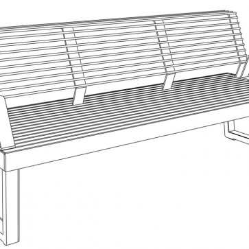 Trojmiestna lavička s podrúčkami BARKA VP - Thermo-jaseň