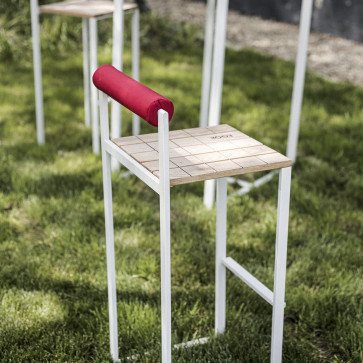 Barová stolička BISTROT s opierkou - Thermo-jaseň