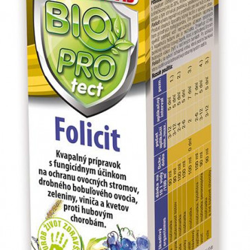 Folicit 100ml - Kvapalný prípravok s fungicídnym účinkom na ochranu ovocných stromov, bobuľového ovocia, zeleniny, viniča a kvetov proti hubovým chorobám
