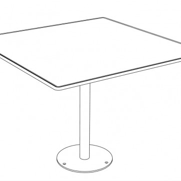 Štvorcový stôl TINA VP s podstavcom - HPL