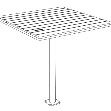 Štvorcový stôl TINA VP na jednej nohe - Agát, menší