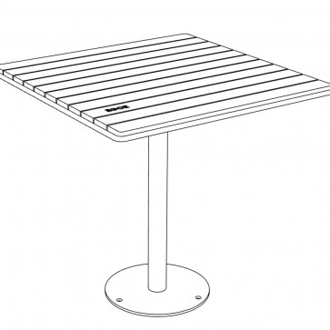 Štvorcový stôl TINA VP s podstavcom - Thermo-jaseň, menší
