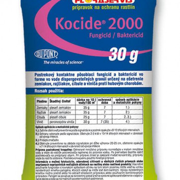 Kocide 2000 30g - Nový meďnatý prípravok na ošetrenie poľnohospodárskych plodín.