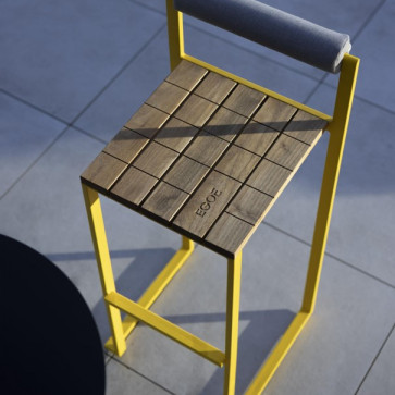 Barová stolička BISTROT s opierkou - Thermo-jaseň + olej