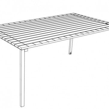 Obdĺžnikový stôl s drážkovaním BISTROT VP - Thermo-jaseň