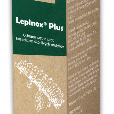 Lepinox PLUS 3x10g - Biologický insekticídny prípravok určený proti húseniciam škodlivých motýľov napádajúcich ovocné a okrasné dreviny, vinič, poľné plodiny, zeleninu, jahody a krušpány (buxus)