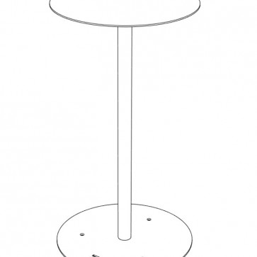 Vysoký barový stôl SPULKA VP ø 60 cm s podstavcom