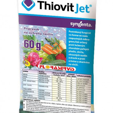 THIOVIT Jet 60g - Fungicíd proti hub. chorobám poľných plodín, viniča, okras. rastlín a drevín, proti erinóze a akarinóze na viniči a múčnatke v trávnikoch.