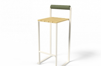 Barová stolička BISTROT s opierkou - Agát + olej 430x395x1005mm