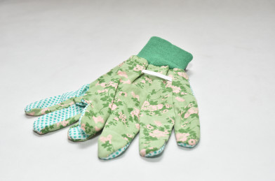 Záhradné rukavice s potlačou, zelené